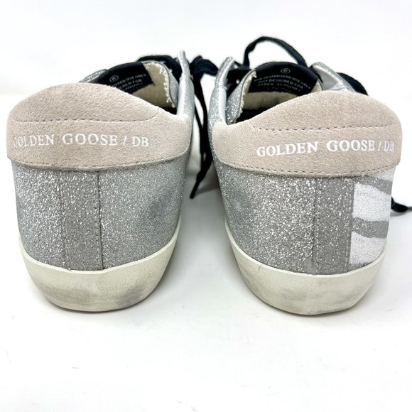 Golden Goose Sneakers Superstar Glitter Flag Suede Size 37 US 7 - Picture 5 of 9